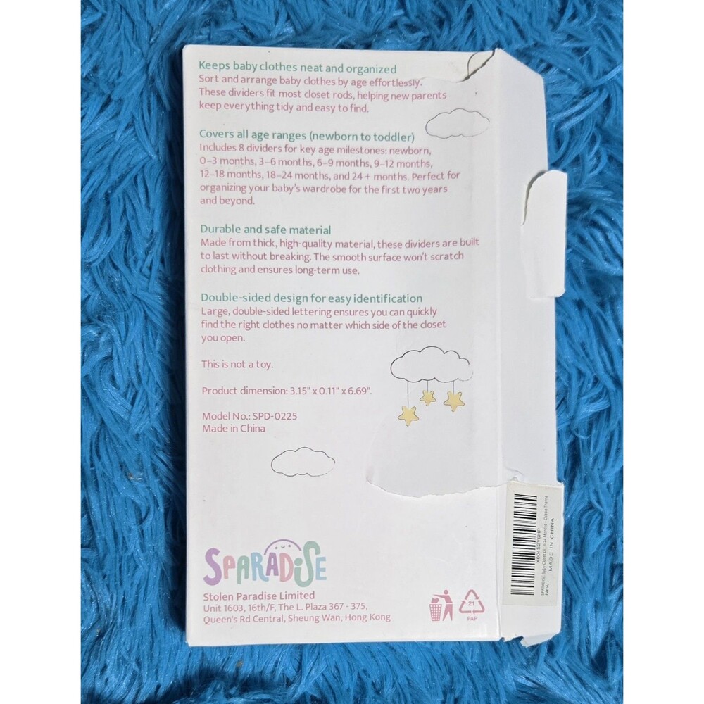 Infant Closet Hanging Sized Dividers Ocean Theme 8pc Set Newborn- 24+ Months - Picture 4 of 4